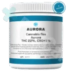 Cannabis flos Aurora 22 Delahaze 1 Opakowanie medycznej marihuany, Aurora 22 THC DelaHaze, Białe opakowanie z zakrętką o pojemności 10g z kanady