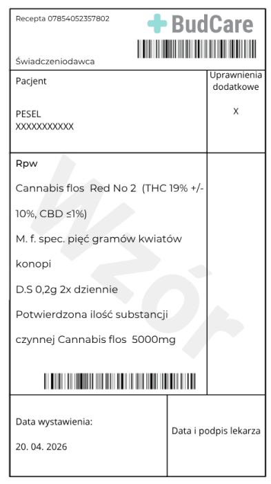 Wzór Recepty Canopy Growth 19 Red No 2