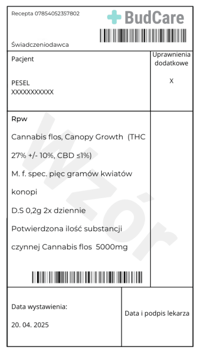 Wzór recepty canopy growth 27%